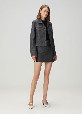 Courreges Kadın Füme Mini Denim Etek Gri 36 It