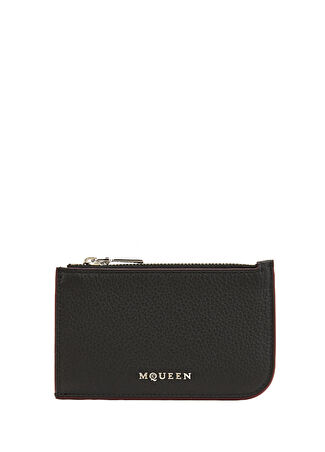 Mcqueen Kadın Siyah Silver Deri Kartlık -1