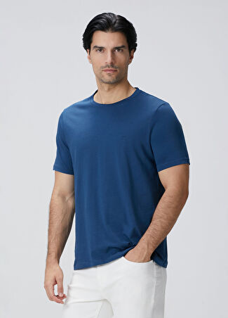 Network Erkek Indigo Basic T-Shirt Mavi Xs