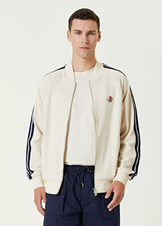 Les Deux Erkek Sterling Krem Mavi Şerit Detaylı Sweatshirt M