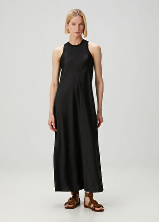 Allsaints Kadın Aida Siyah Maksi Saten Elbise 6 Uk