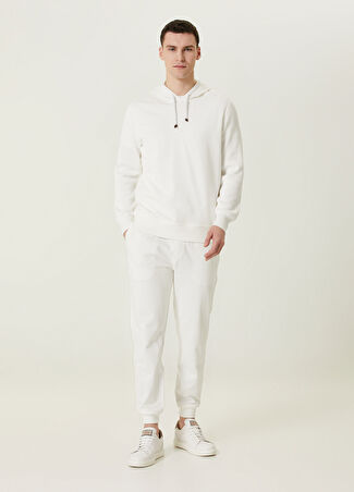 Brunello Cucinelli Erkek Beyaz Beli Kordonlu Jogger Eşofman Altı M