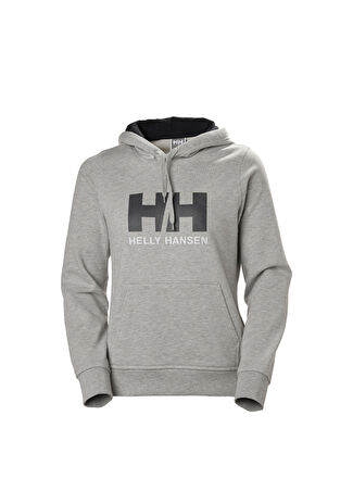 Helly Hansen Kadın W Logo Gri Hoodie S -1
