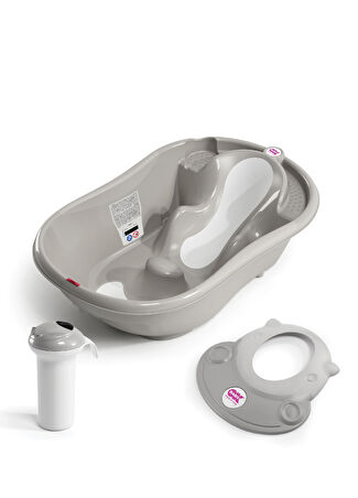 Okbaby Bebek Onda Evol Banyo Küveti Duşu Ve Hippo Siperliği Gri - 1