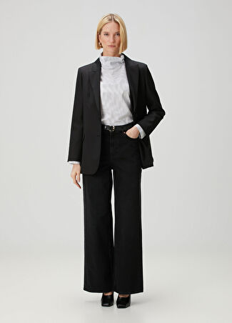 Teurn Studios Kadın Siyah Wide Leg Jean Pantolon 25 Us