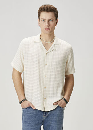 Allsaints Erkek Relaxed Fit Madin Pötikare Desenli Gömlek Bej S