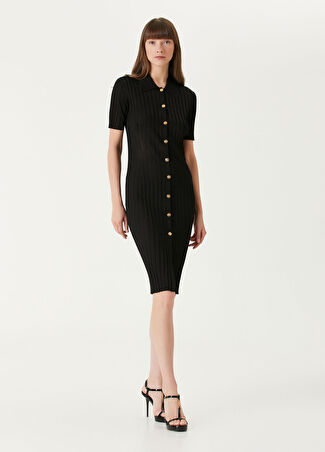 Versace Kadın Siyah Midi Polo Elbise 40 It