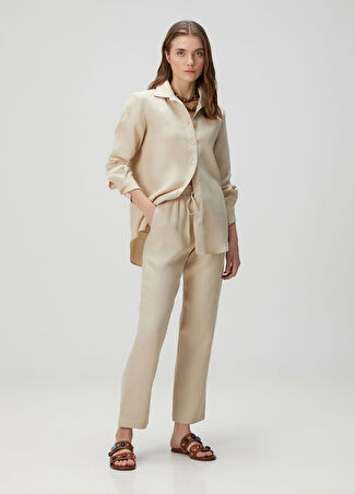 Beymen Collection Collection Kadın Keten Pijama Pantolon Gri 34