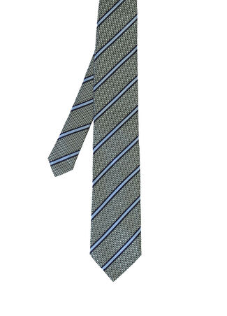 Zegna Erkek Çizgili Kravat Yeşil
