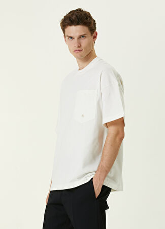 Jil Sander Erkek Beyaz Cep Detaylı T-Shirt S