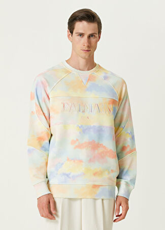 Balmain Erkek Batik Desenli Sweatshirt M