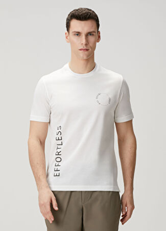 Pal Zileri Erkek Beyaz Logo Baskılı T-Shirt 54 It
