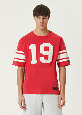 Champion Erkek Kırmızı Baskılı T-Shirt S