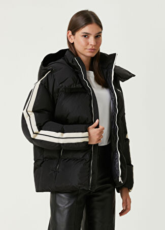 Palm Angels Kadın Siyah Kapüşonlu Puff Mont M
