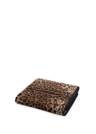Dolce&gabbana Leopar Desenli Havlu Kahverengi -1