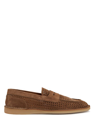 Dolce&gabbana Erkek Florio Ideal Taba Perforeli Deri Loafer Turuncu 42.5 -1
