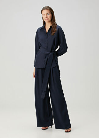 Beymen Collection Collection Kadın Lacivert Pileli Pantolon 44
