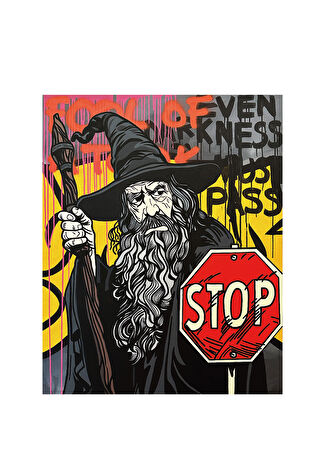 "Red Art İstanbul Nesren Jake """"stop"""" Tuval Üzeri Akrilik Çok Renkli" -1