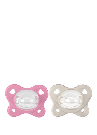 Chicco Kız Bebek Physioforma Dual Soft Pembe Bej 6-16 Ay 2'li Emzik Seti -1