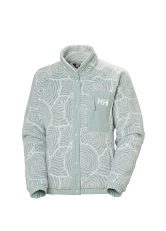 Helly Hansen Kadın W İmperial Printed Pile Snap Haki Polar Ceket Xs -1