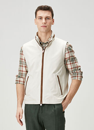 Kiton Erkek Kırık Beyaz Kapüşonlu Yelek 50 It -1