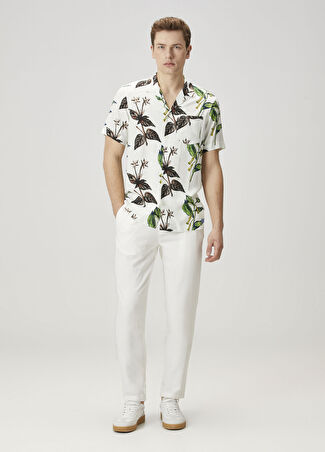 Scotch&Soda Erkek Essentials Kırık Beyaz Bel Kordonlu Twill Pantolon 31 Us