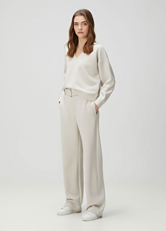 Beymen Collection Collection Kadın Kemerli Jersey Pantolon Gri M