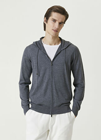 Pal Zileri Erkek Gri Yün Sweatshirt 48 It