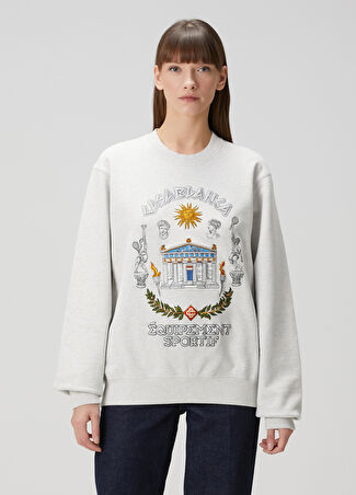 Casablanca Kadın Le Temple Du Sport Gri Sweatshirt S -1