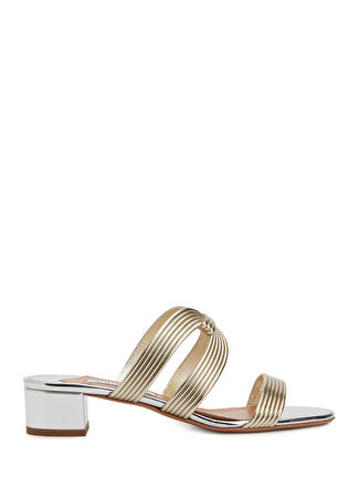 Aquazzura Kadın Light Gold Terlik Altın Rengi 38.5 -1