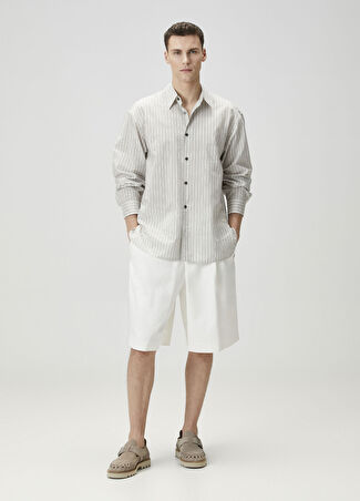 Dries Van Noten Erkek Beyaz Bermuda S