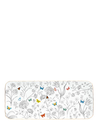 Easy Life Fleurs & Papillons Beyaz Porselen Servis Tabağı 36 Cm -1