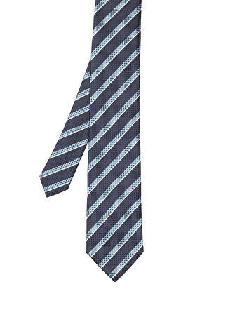 Zegna Erkek Mavi İpek Kravat
