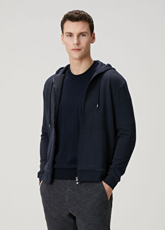 Pal Zileri Erkek Lacivert Kapüşonlu Sweatshirt 46 It