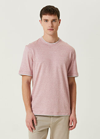 Brunello Cucinelli Erkek Pembe Keten T-Shirt S