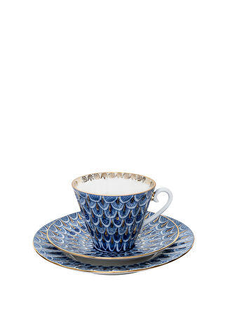 Imperial Porcelain Trio Forget Me Not Porselen Çay Fincanı Ve Pasta Tabağı 18 Cm Çok Renkli -1