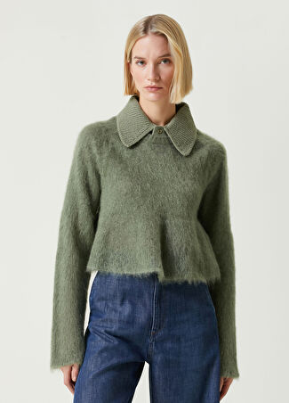 Loewe Kadın Haki Polo Moher Kazak Xs