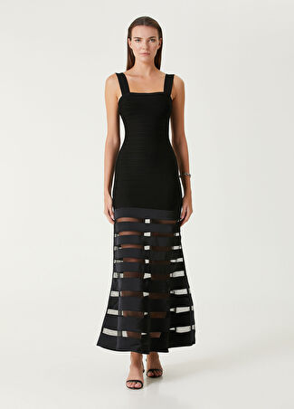 Herve Leger Kadın Claudia Gown Siyah Maksi Abiye Elbise Xs