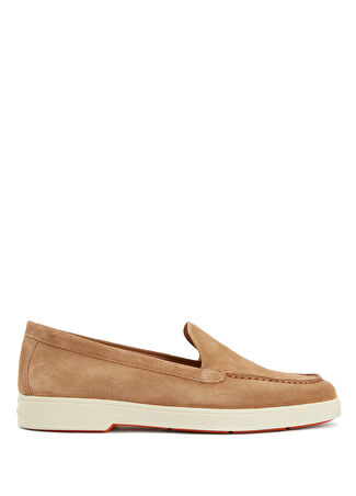 Santoni Kadın Açık Kahverengi Deri Loafer 37 Uk -1