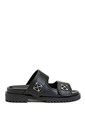 Off-white Erkek Siyah Deri Terlik 44 -1