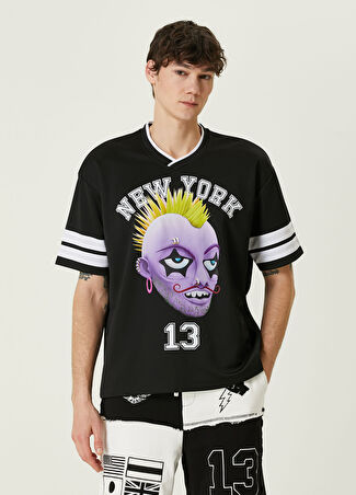 Haculla Erkek Siyah Figür Baskılı T-Shirt M