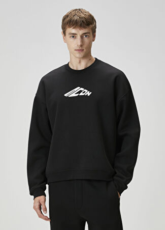 Dsquared2 Erkek Siyah Logo Baskılı Sweatshirt S