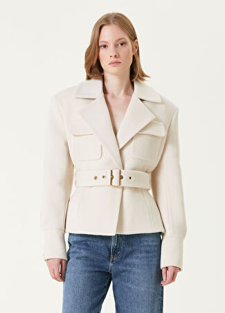 Balmain Kadın Yün Ceket Bej 38 Fr