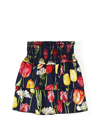 Dolce&gabbana Kız Çocuk Siyah Çiçek Desenli Etek 2 Yaş