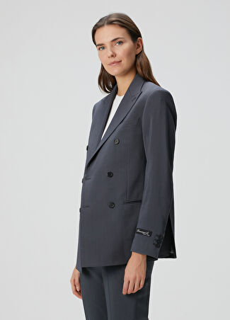 Hommegirls Kadın Classic Füme Yün Blazer Gri 38 It -1