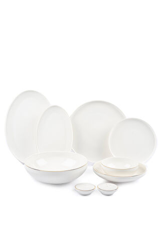 Mikasa Moor Modern Beyaz Gold Porselen 6 Kişilik 29 Parça Yemek Takımı -1