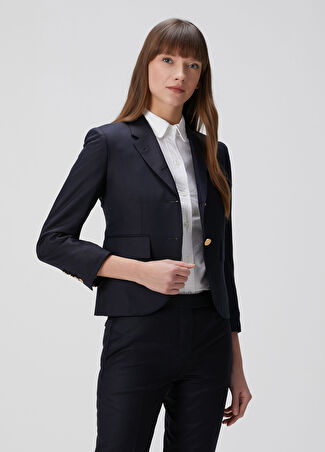 Thom Browne Kadın Slim Fit Lacivert Yün Ceket 42 It