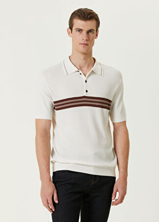 Pal Zileri Erkek Beyaz Polo Yaka İpek T-Shirt 50 It