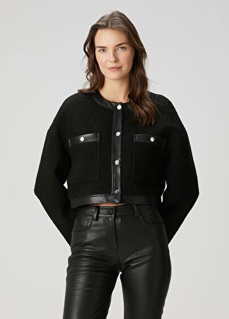 Nanushka Kadın Eliska Siyah Yün Tweed Ceket Xs