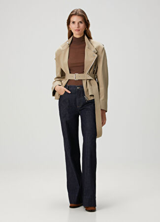 Bottega Veneta Kadın Mavi Wide Leg Jean Pantolon 40 It